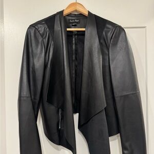 Charlie Paige Draped Black Leather Jacket
